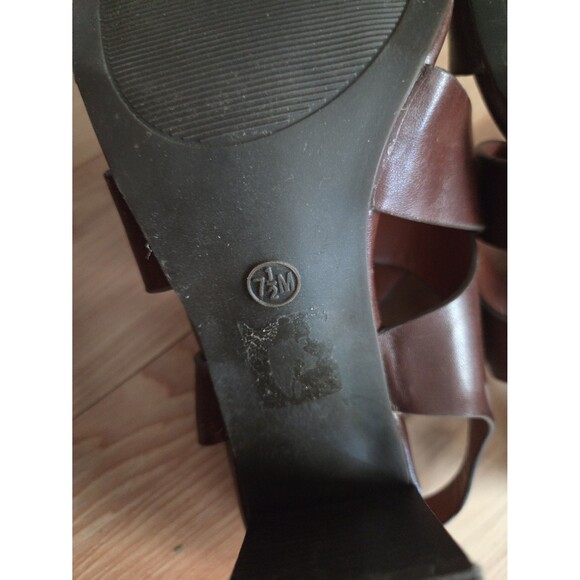 Pierre Dumas Brown Vegan Leather Strappy Heel Sandals Size 7.5 - Picture 7 of 10